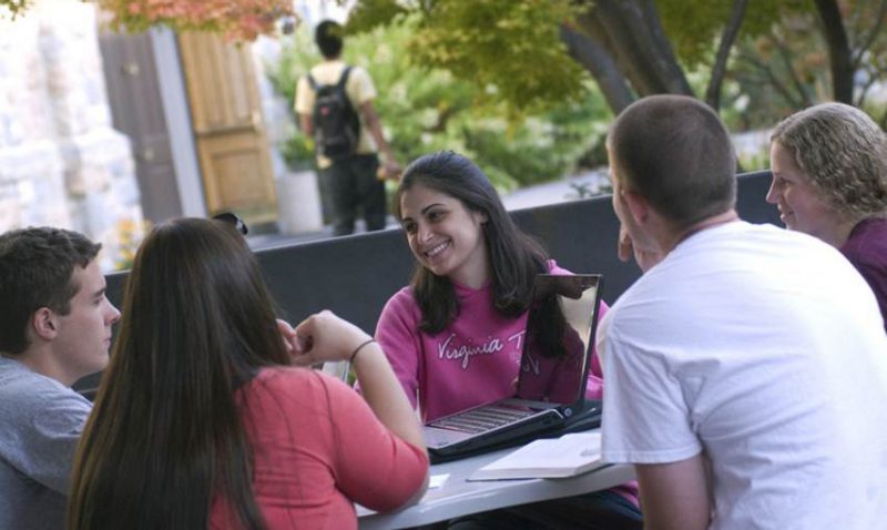 Students Studying Outdoors 