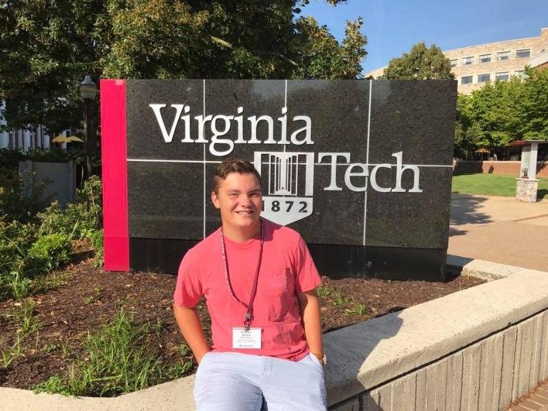 picture of Brayden Shushok at Virginia Tech's Orientation